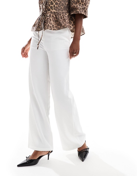 ASOS DESIGN tailored relaxed straight leg pants in ivory