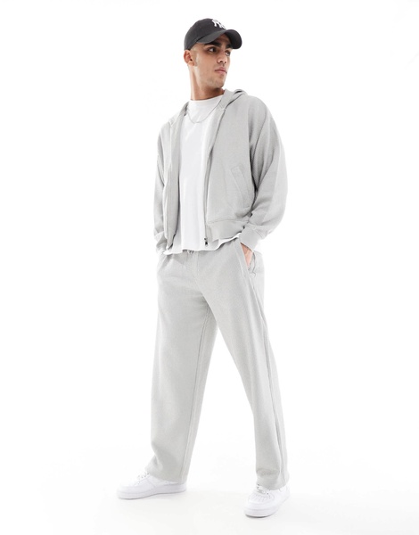 Bershka seersucker sweatpants in light gray - part of a set