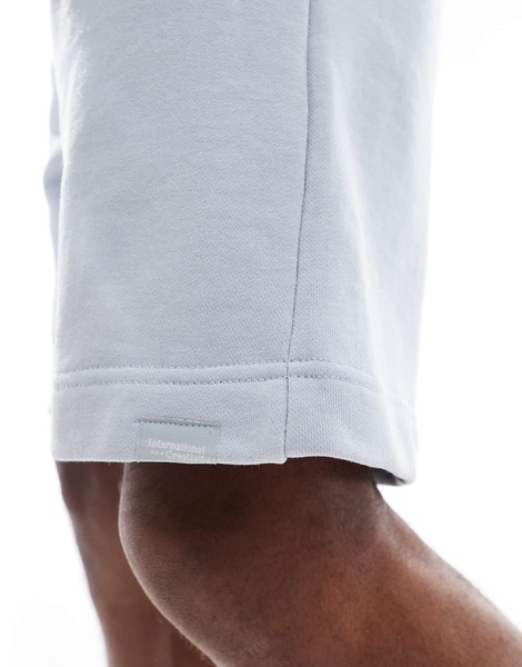 Bershka jersey shorts in light blue