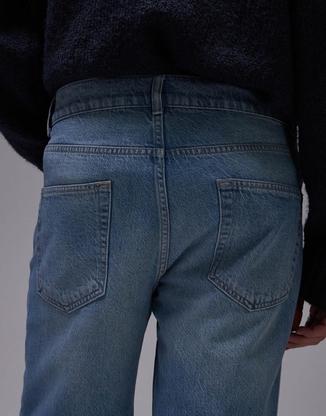 Topman rigid straight jeans in light wash blue