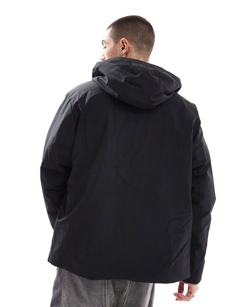 Jack & Jones technical parka with padded lining in black