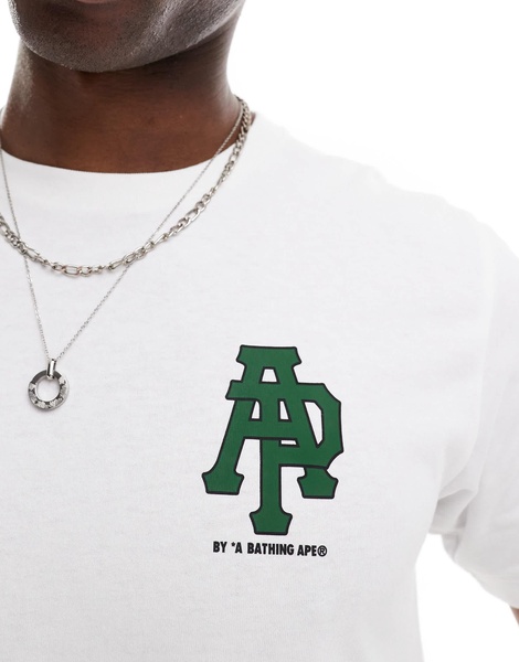 Aape By A Bathing Ape logo t-shirt with camo back print in white