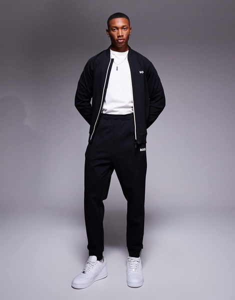 BOSS Green Hadiko cuffed sweatpants regular fit in black - part of a set
