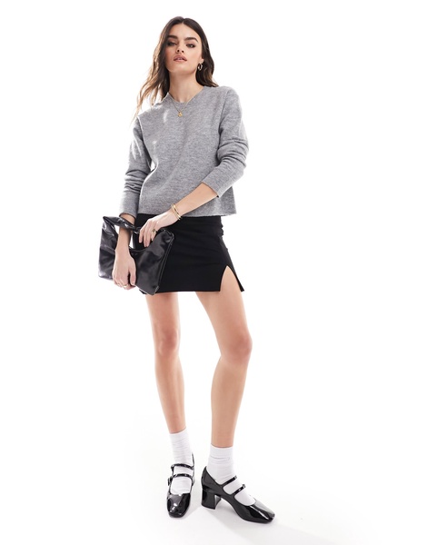 Weekday Ayla knitted sweater in gray heather