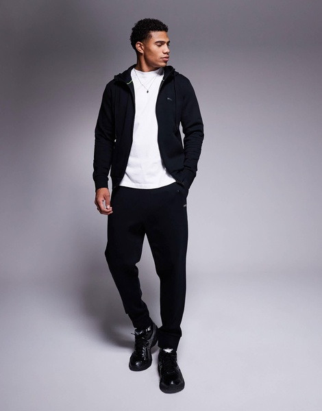 BOSS Green Saggy full zip hoodie regular fit in black - part of a set