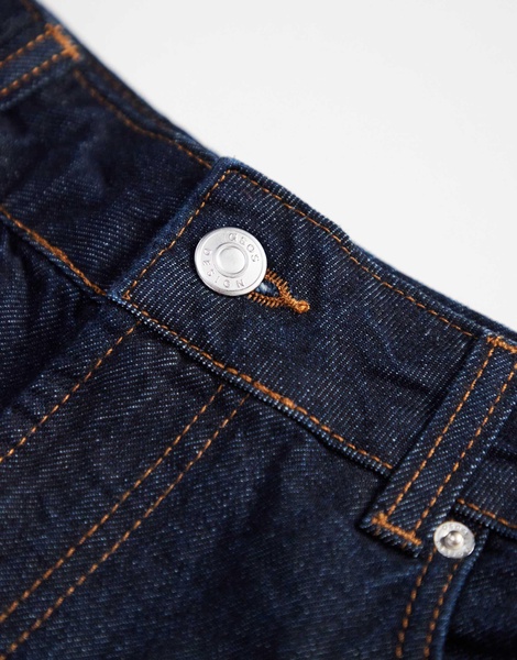 ASOS DESIGN cuffed jeans in rinse blue
