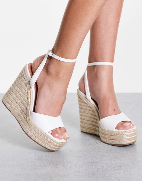 ASOS DESIGN Tasha espadrille wedges in white