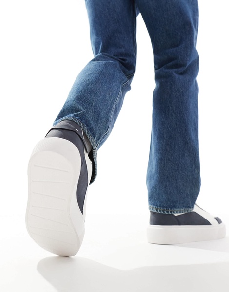 ASOS DESIGN chunky sneakers in white and blue mix