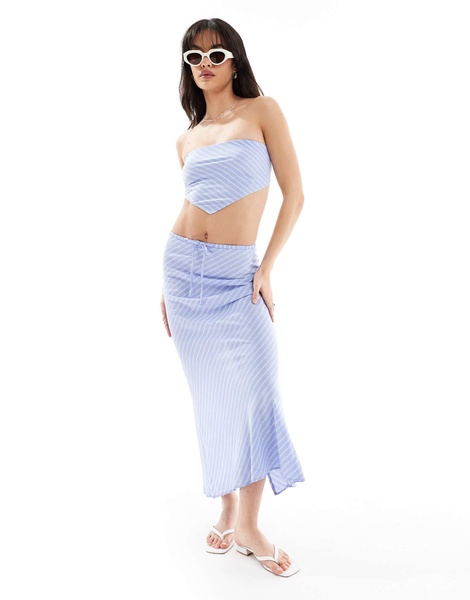 Bershka striped hankerchief top in blue stripe - part of a set