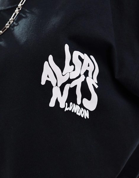 AllSaints Orlando back print t-shirt in black