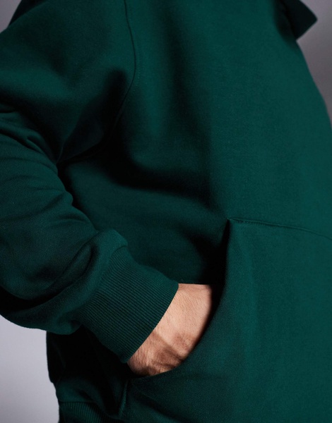 ASOS DESIGN premium heavyweight oversized hoodie 400gsm in dark green