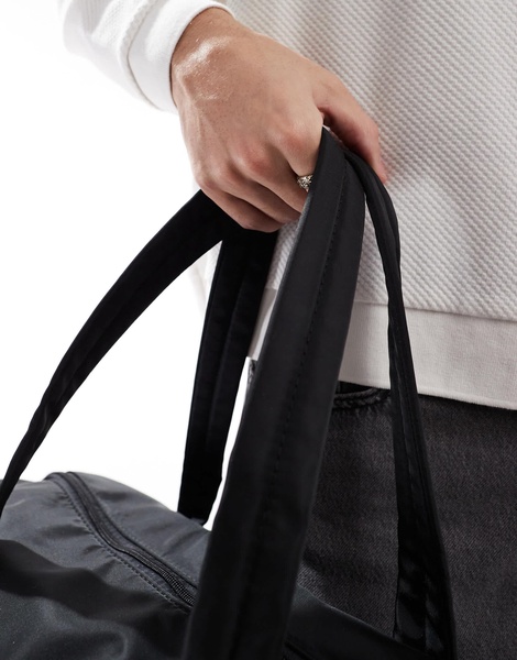 ASOS DESIGN nylon holdall bag in black