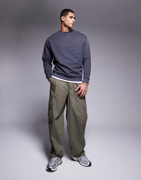 ASOS DESIGN essential oversized sweatshirt in charcoal