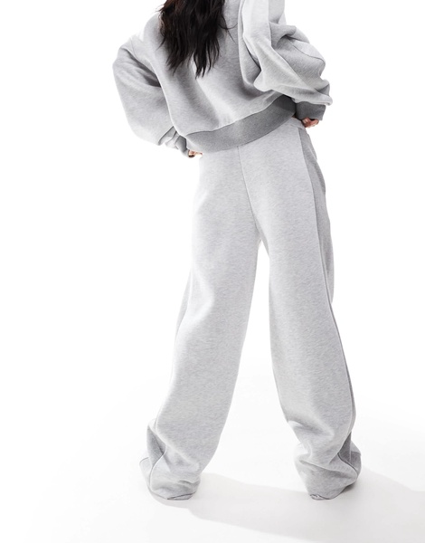 ASOS DESIGN wide leg sweatpants with panel detail in gray - part of a set