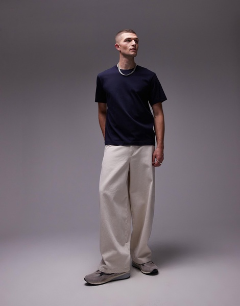 ARKET heavy weight jersey T-shirt in navy blue