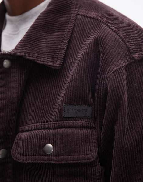 AllSaints Castleford cord jacket in deep purple