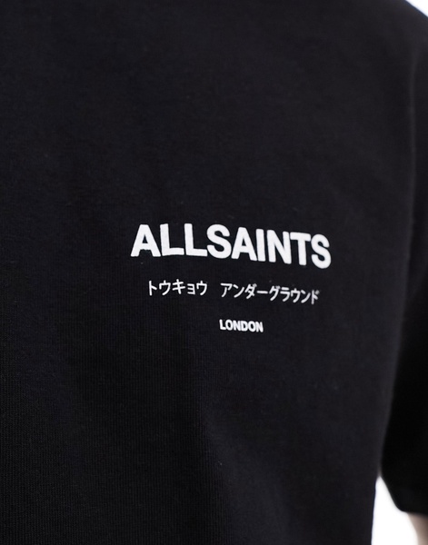 AllSaints Underground oversized t-shirt in black