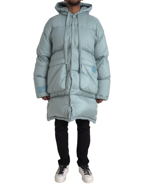 Quilted Hooded Puffer Jacket Blue