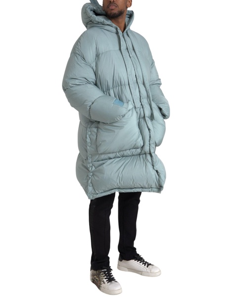 Quilted Hooded Puffer Jacket Blue
