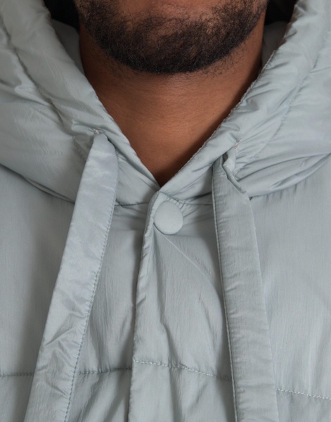 Quilted Hooded Puffer Jacket Blue