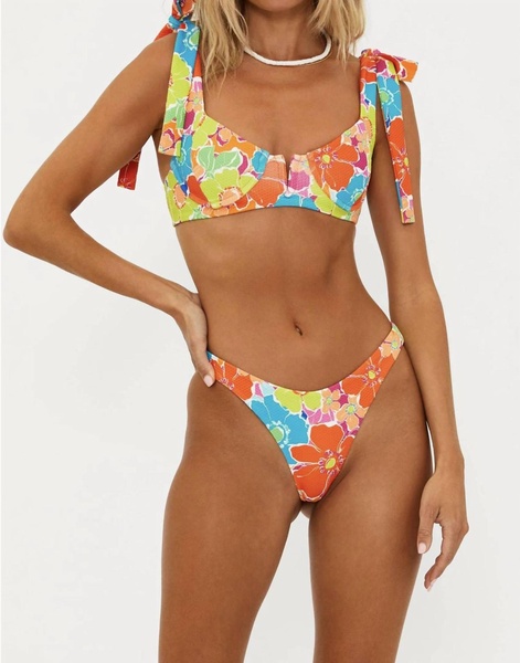 blair top in neon blooms