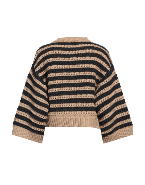 Striped wool, cashmere, and silk sweater