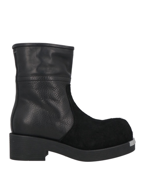 Leather and suede ankle boots
