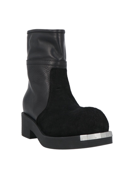 Leather and suede ankle boots