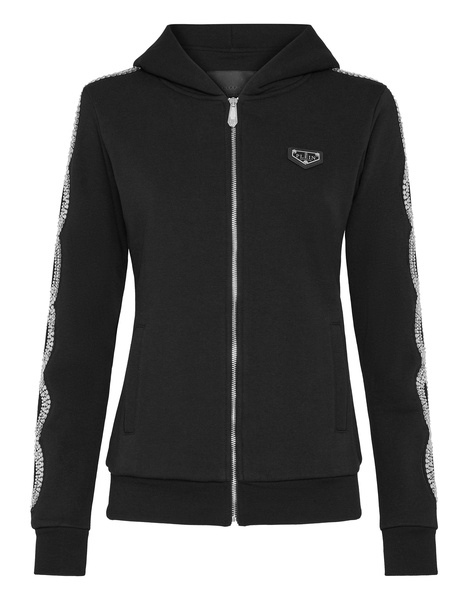 hoodie sweatshirt full zip crystal cable