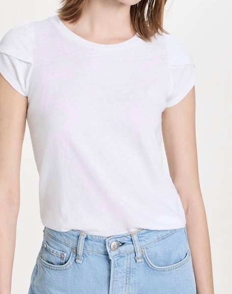 tulip sleeve tee in white