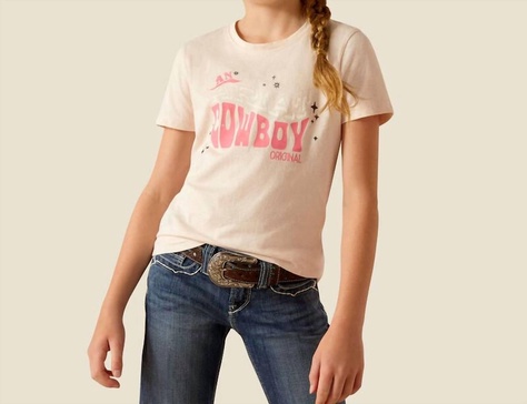 girl's cowboy t-shirt in pink