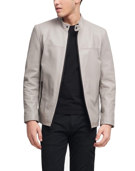 DKNY Mens Modern Lamb Leather Racer Jacket