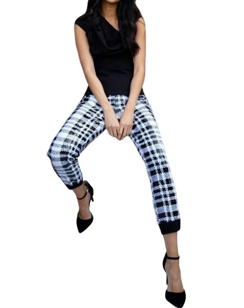 fernanda jogger in plaid sequins