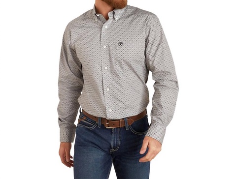 wrinkle free eileen button down shirt in gray