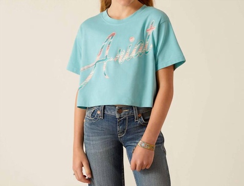 girl's mills t-shirt in marine blue