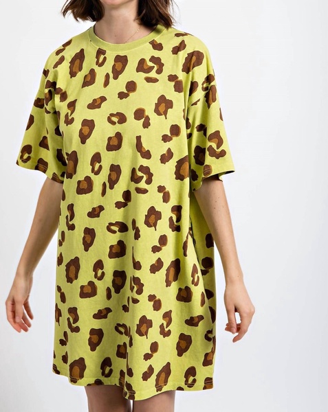 cheetah-lious t-shirt dress in pineapple