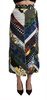 Dolce & Gabbana  Multicolor Silk Geometric High Waist Maxi Skirt