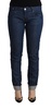 Acht Blue Cotton Low Waist Skinny Denim Folded Hem Jeans