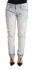 distressed cotton folded hem  trouser women's jeans