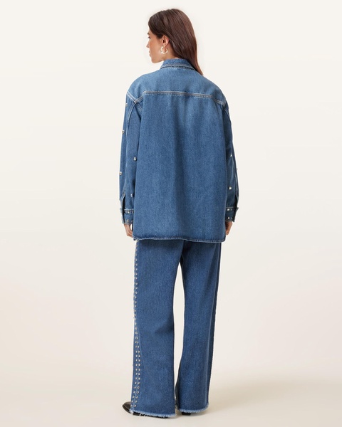 Blake Studded Wide Leg Denim Jeans