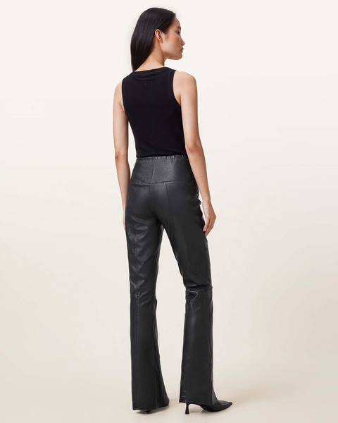 Cora High-Rise Leather Flared Leggings