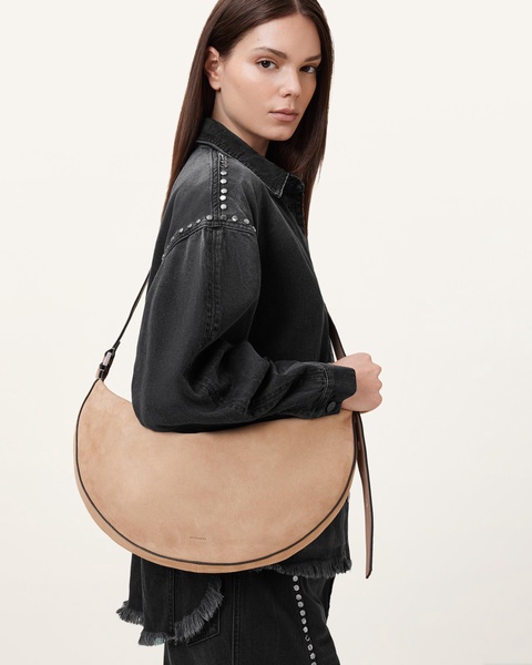 Half Moon Suede Shoulder Bag