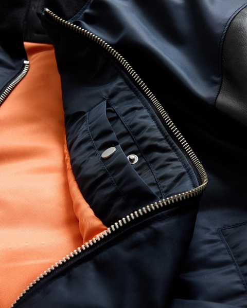 Myler Leather Sleeve Bomber