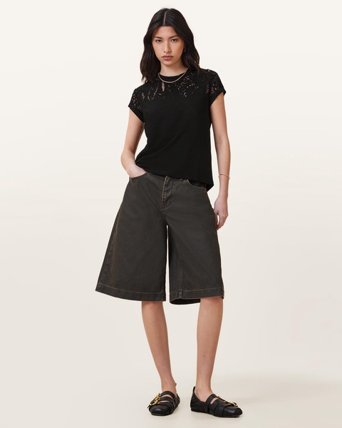 Anna Snake Print Devore T-Shirt