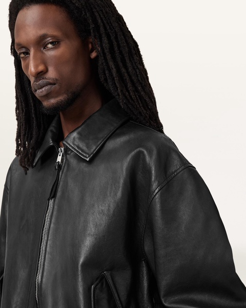 Marco Oversized Leather Bomber Jacket