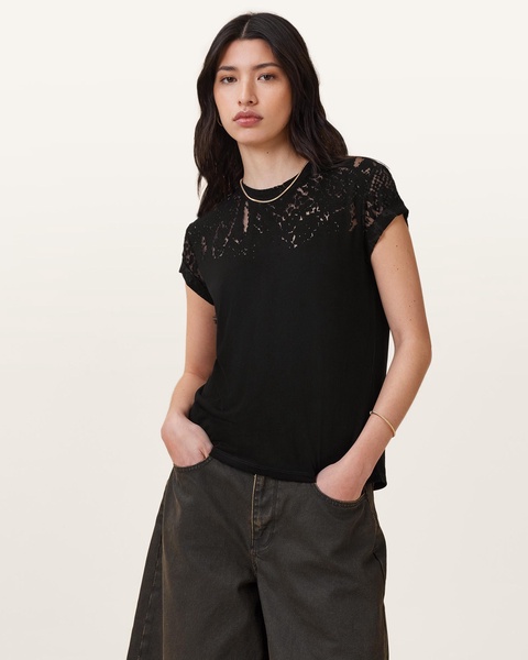 Anna Snake Print Devore T-Shirt