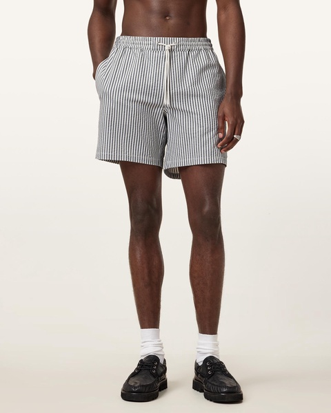 Warden Striped Seersucker Swim Shorts