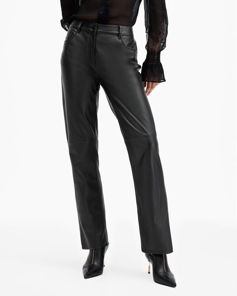 Saige Straight Fit Leather Pants