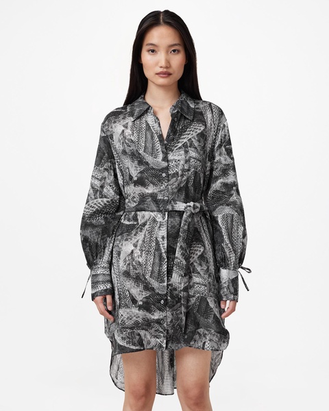 Leyla Silk Linen Blend Shirt Dress