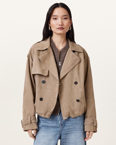 Reya Cropped Suede Mac